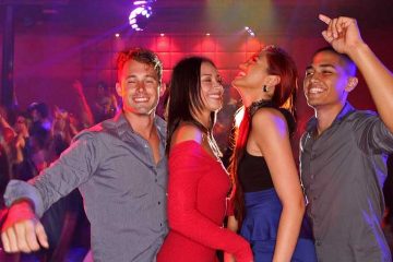 Four people partying in the Globe nightclub in Tumon, Guam